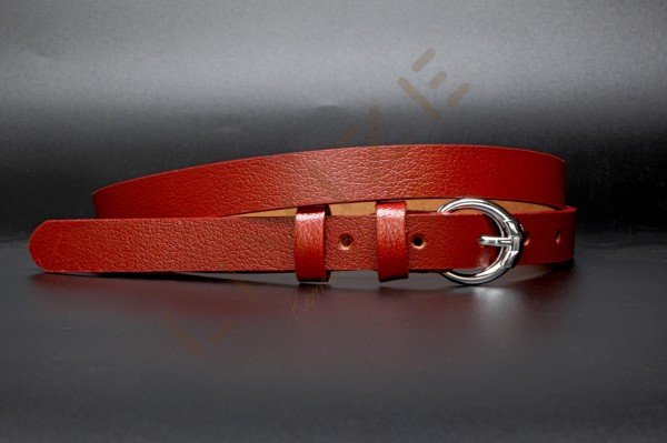 Hakiki Deri Kavisli Gümüş Tokalı 2cm Kadın Kemeri