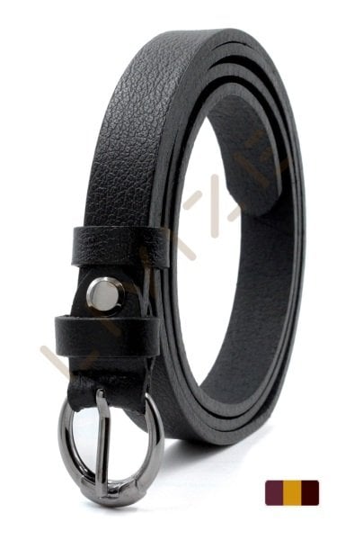 Hakiki Deri Kavisli Gümüş Tokalı 2cm Kadın Kemeri