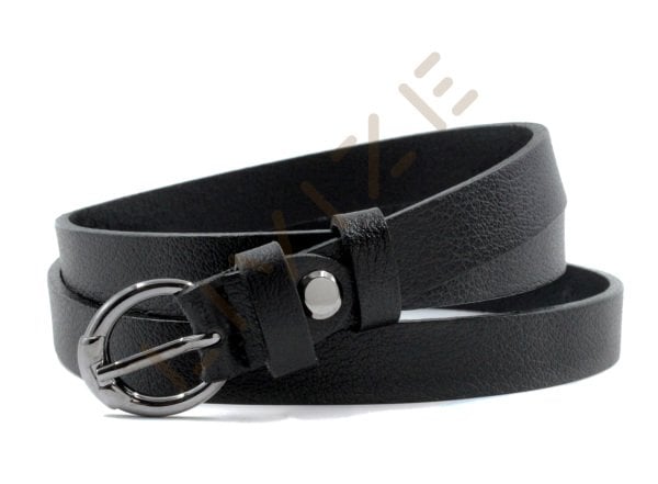 Hakiki Deri Kavisli Gümüş Tokalı 2cm Kadın Kemeri