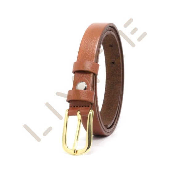 Hakiki Deri Uzun Sarı Tokalı 2cm Kadın Kemeri