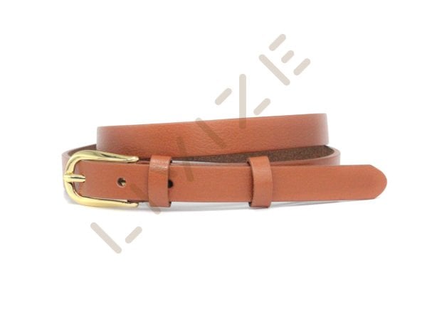 Hakiki Deri Uzun Sarı Tokalı 2cm Kadın Kemeri