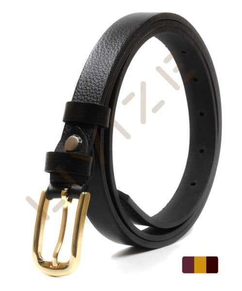 Hakiki Deri Uzun Sarı Tokalı 2cm Kadın Kemeri