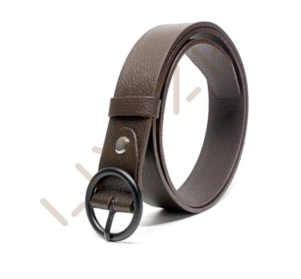 Hakiki Deri Yuvarlak Siyah Tokalı 3cm Kadın Kemeri