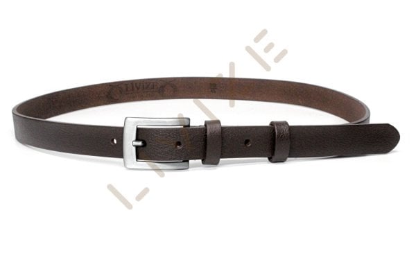 Hakiki Deri Düz Gri Tokalı 2,5cm Kadın Kemeri