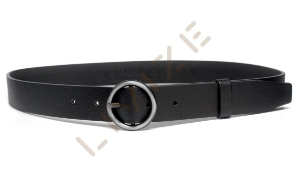 Hakiki Deri Yuvarlak Antresit Tokalı 3cm Kadın Kemeri