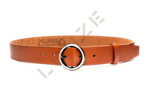 Hakiki Deri Yuvarlak Antresit Tokalı 3cm Kadın Kemeri