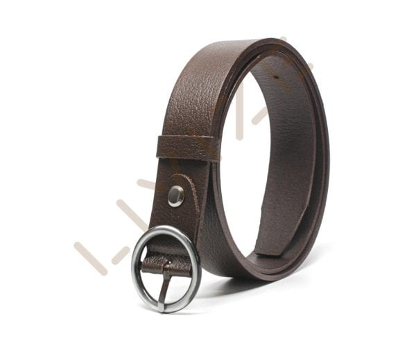 Hakiki Deri Yuvarlak Antresit Tokalı 3cm Kadın Kemeri