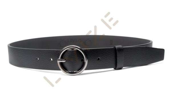 Hakiki Deri Yuvarlak Gümüş Tokalı 3cm Kadın Kemeri