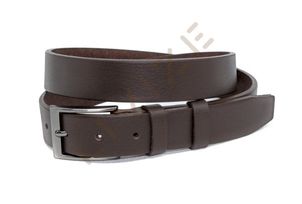 Hakiki Deri Düz Gri Tokalı 3cm Kemer