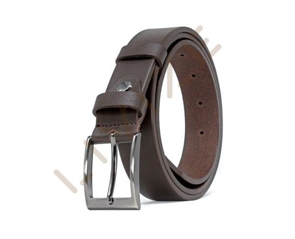 Hakiki Deri Düz Gri Tokalı 3cm Kemer