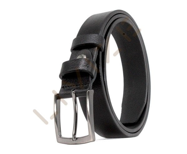 Hakiki Deri Düz Gri Tokalı 3cm Kemer