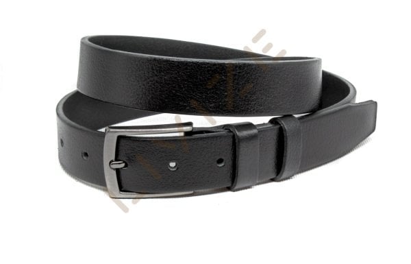 Hakiki Deri Düz Gri Tokalı 3cm Kemer