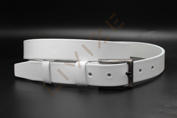 Hakiki Deri Düz Gri Tokalı 3cm Kemer