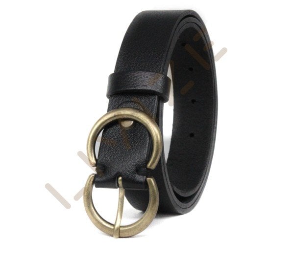 Hakiki Deri Antik Sarı Tokalı 3cm Kadın Kemeri