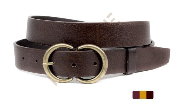 Hakiki Deri Antik Sarı Tokalı 3cm Kadın Kemeri