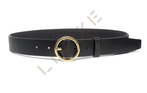 Hakiki Deri Yuvarlak Sarı Tokalı 3cm Kadın Kemeri