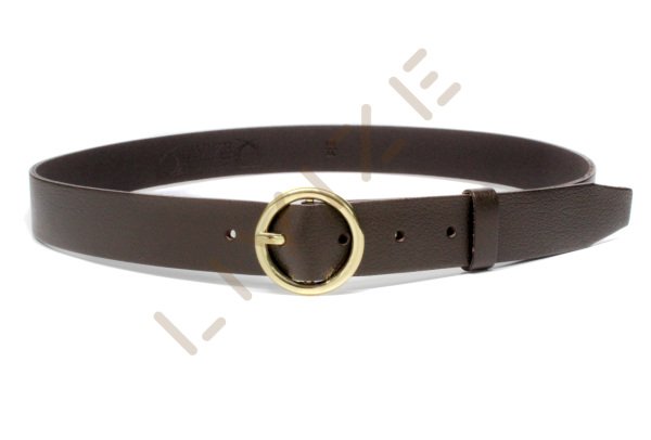 Hakiki Deri Yuvarlak Sarı Tokalı 3cm Kadın Kemeri