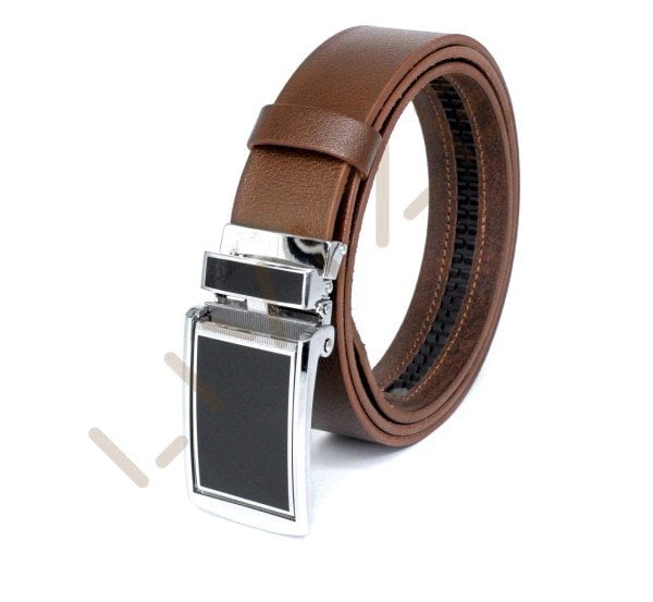 Hakiki Deri Otomatik Çekme Tokalı 3,5cm Erkek Kemeri