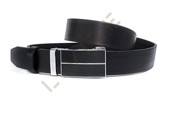 Hakiki Deri Otomatik Çizgili Tokalı 3,5cm Erkek Kemeri