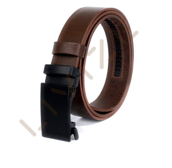 Hakiki Deri Otomatik Düz Tokalı 3,5cm Erkek Kemeri
