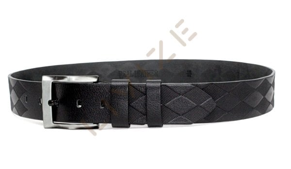 Hakiki Deri Farklı Desenli 4,5cm Siyah Kot Kemerleri