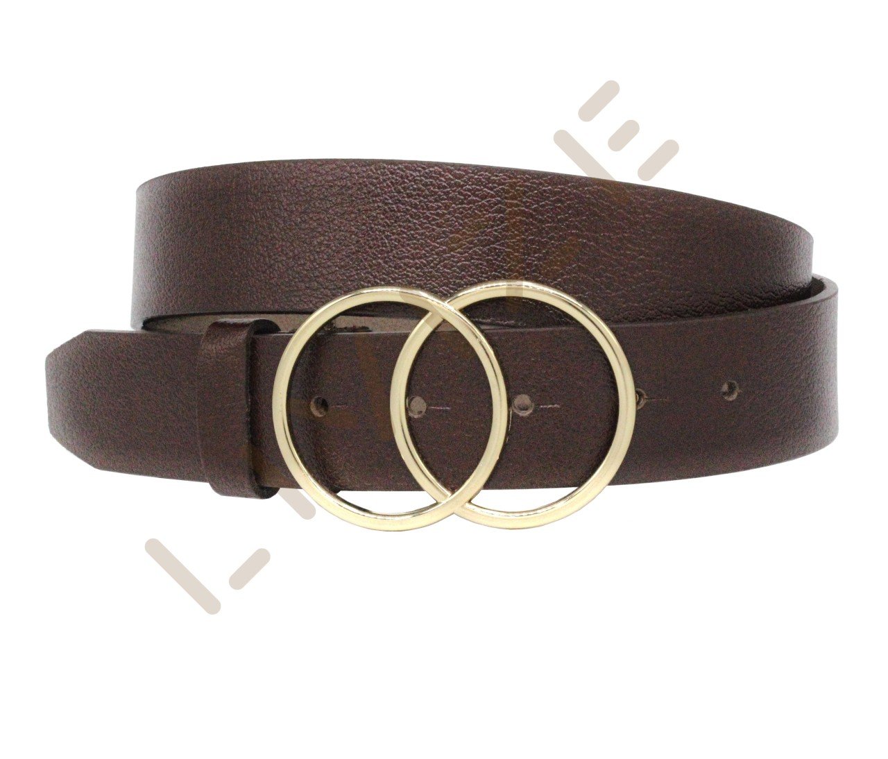 Hakiki Deri Büyük Halka Sarı Tokalı 4cm Kadın Kemeri