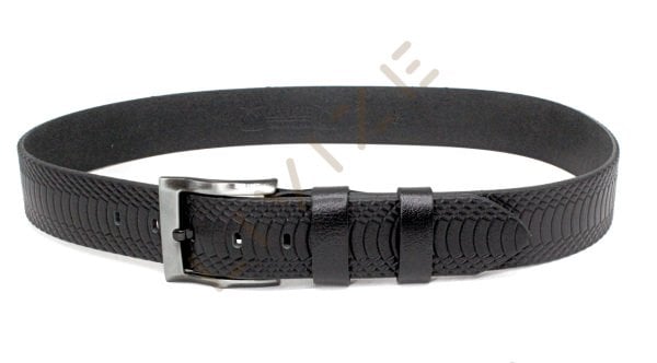 Hakiki Deri Farklı Desenli 4,5cm Siyah Kot Kemerleri