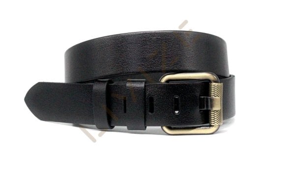 Hakiki Deri Antik Sarı Boru Tokalı 4,5cm Kot Kemeri