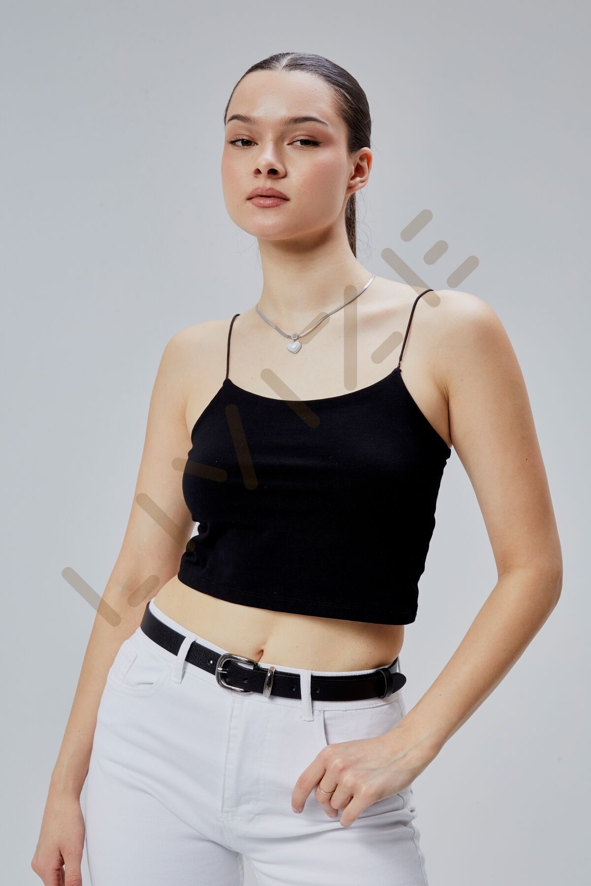 Hakiki Deri Kadın Kemer 2,5cm Siyah Karatma Tokalı