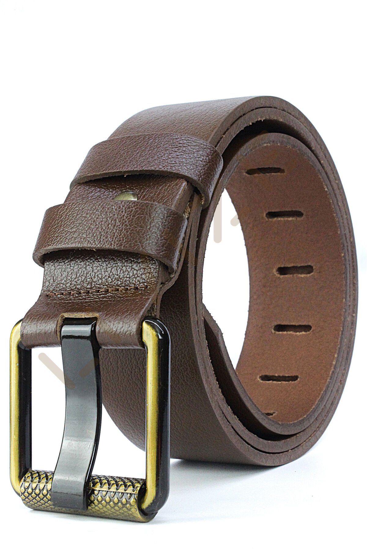 Erkek Hakki Deri 4,5 cm Kot Kemeri Fındık