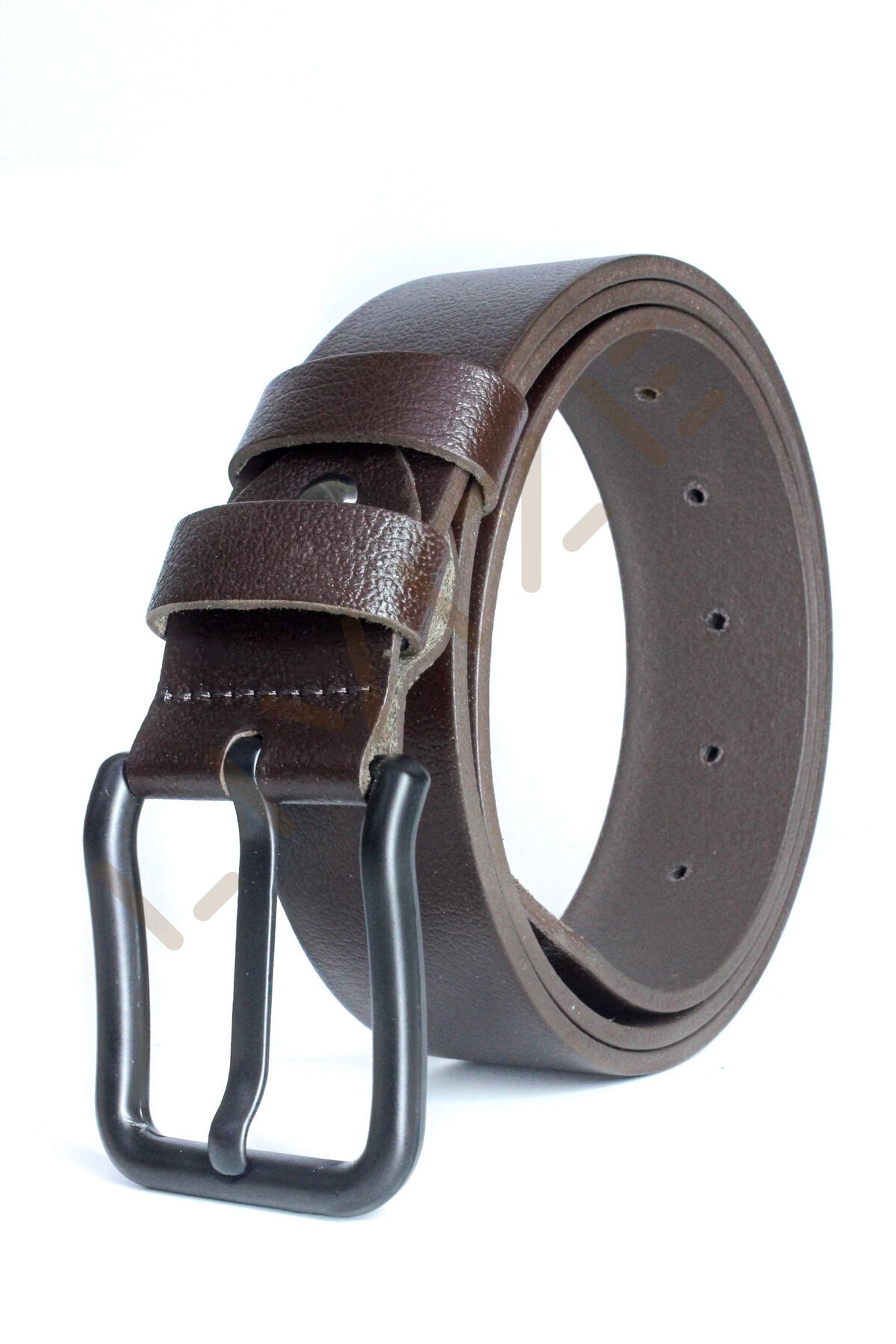 Hakiki Manda Derisi Siyah Tokalı Erkek Kemeri 4cm