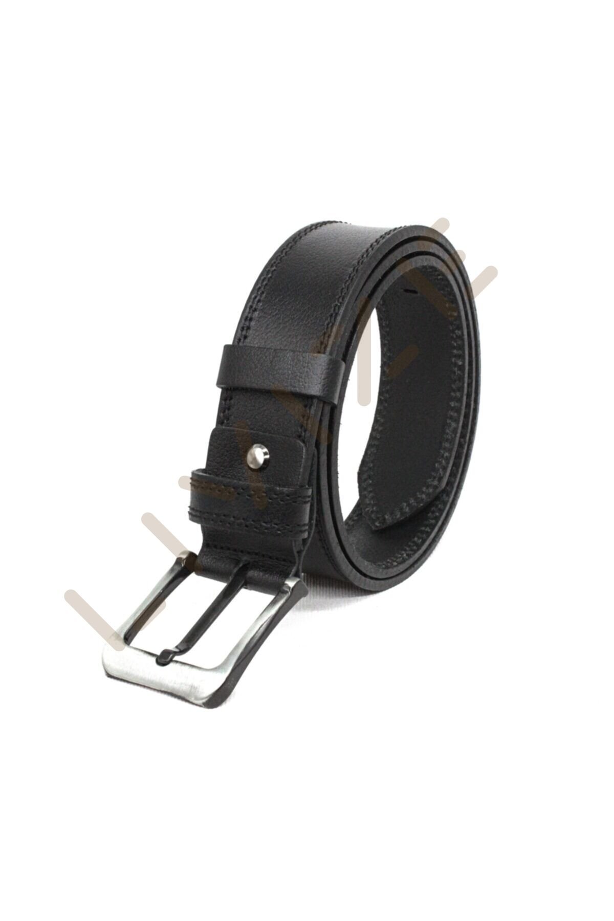 Dikişli Deri Erkek Kot Kemeri 4,5 Cm
