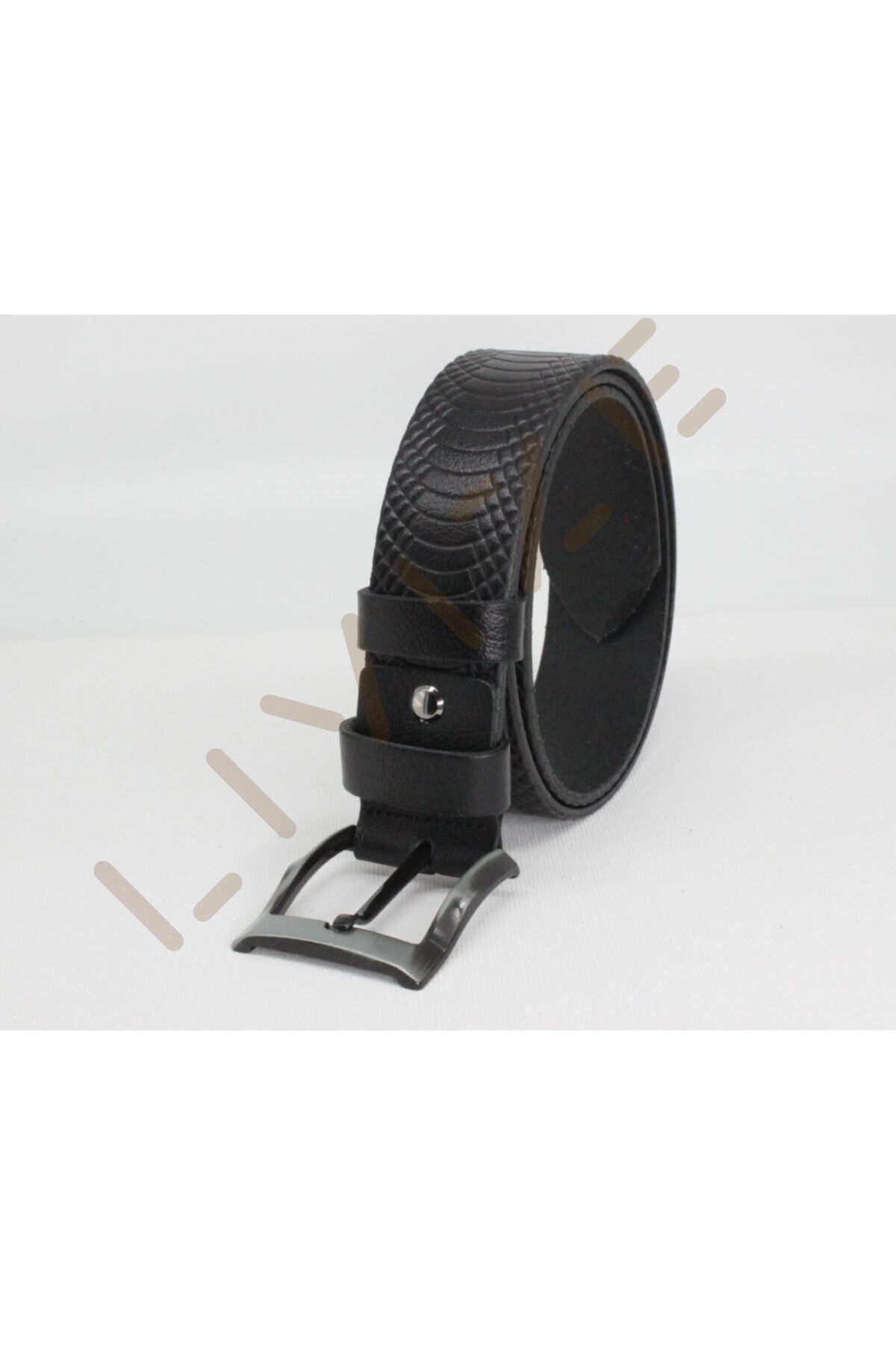 Hakki Deri Desenli Erkek Kot Kemeri 4,5 Cm