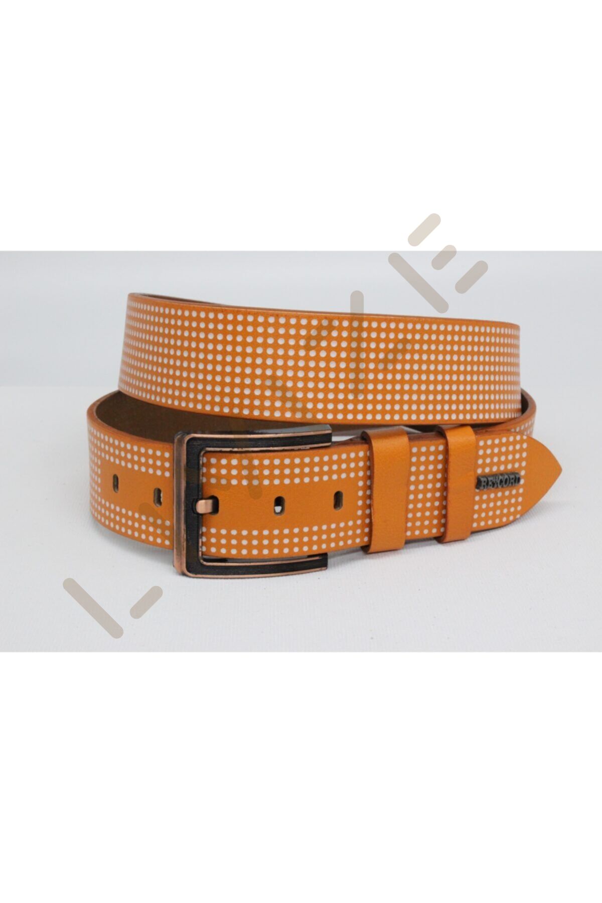Hakiki Deri Özel Kot Kemeri Hardal Rengi