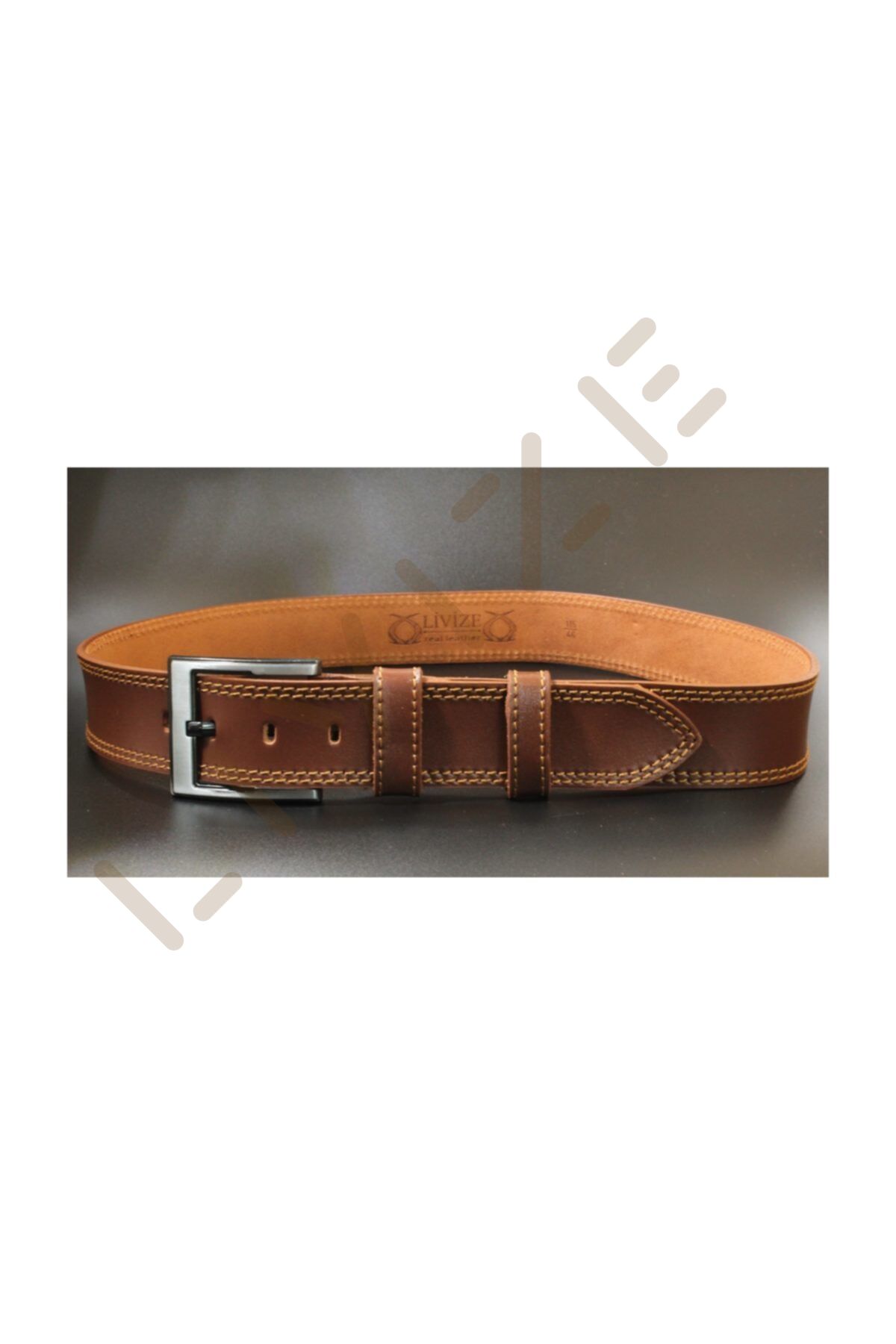 Lüks Dikişli Deri Erkek Kot Kemeri 4,5 cm