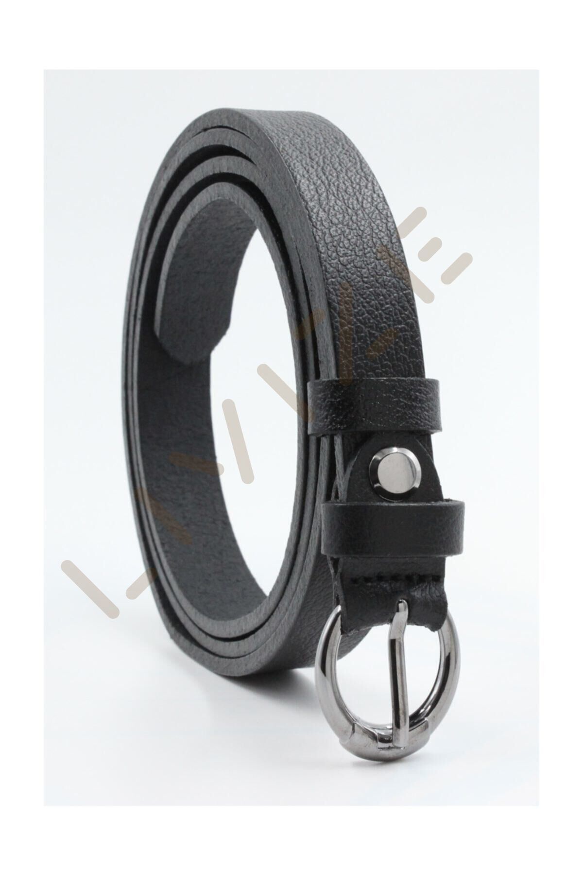 %100 Deri Bayan Kemer 2 Cm Tek Kavisli Toka