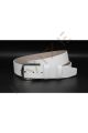 %100 Manda Derisi Klasik Erkek Kemeri 4 Cm Beyaz