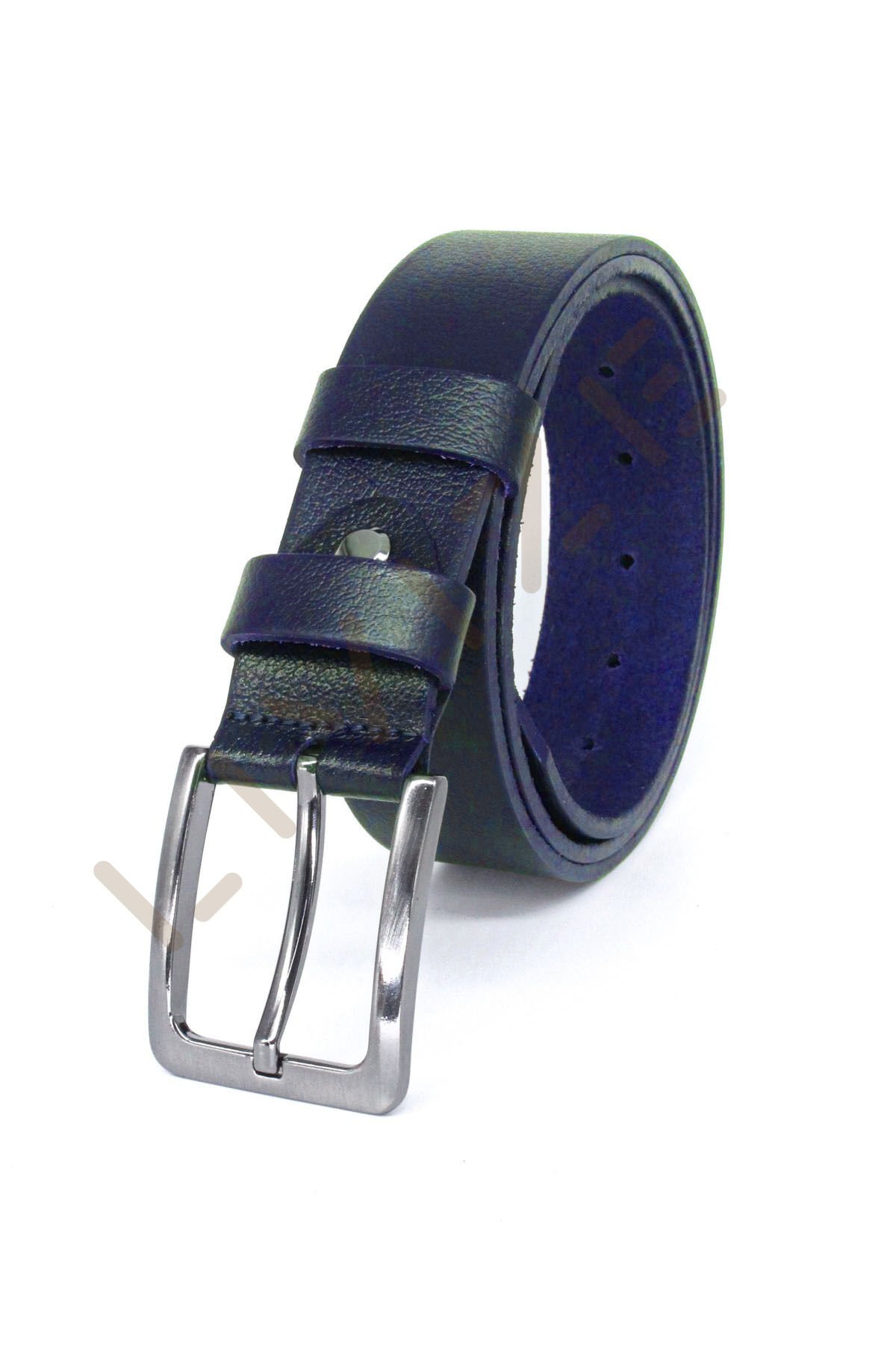 Klasik Erkek Kemeri %100  Derisi 3,5 cm Tek Kat Lacivert