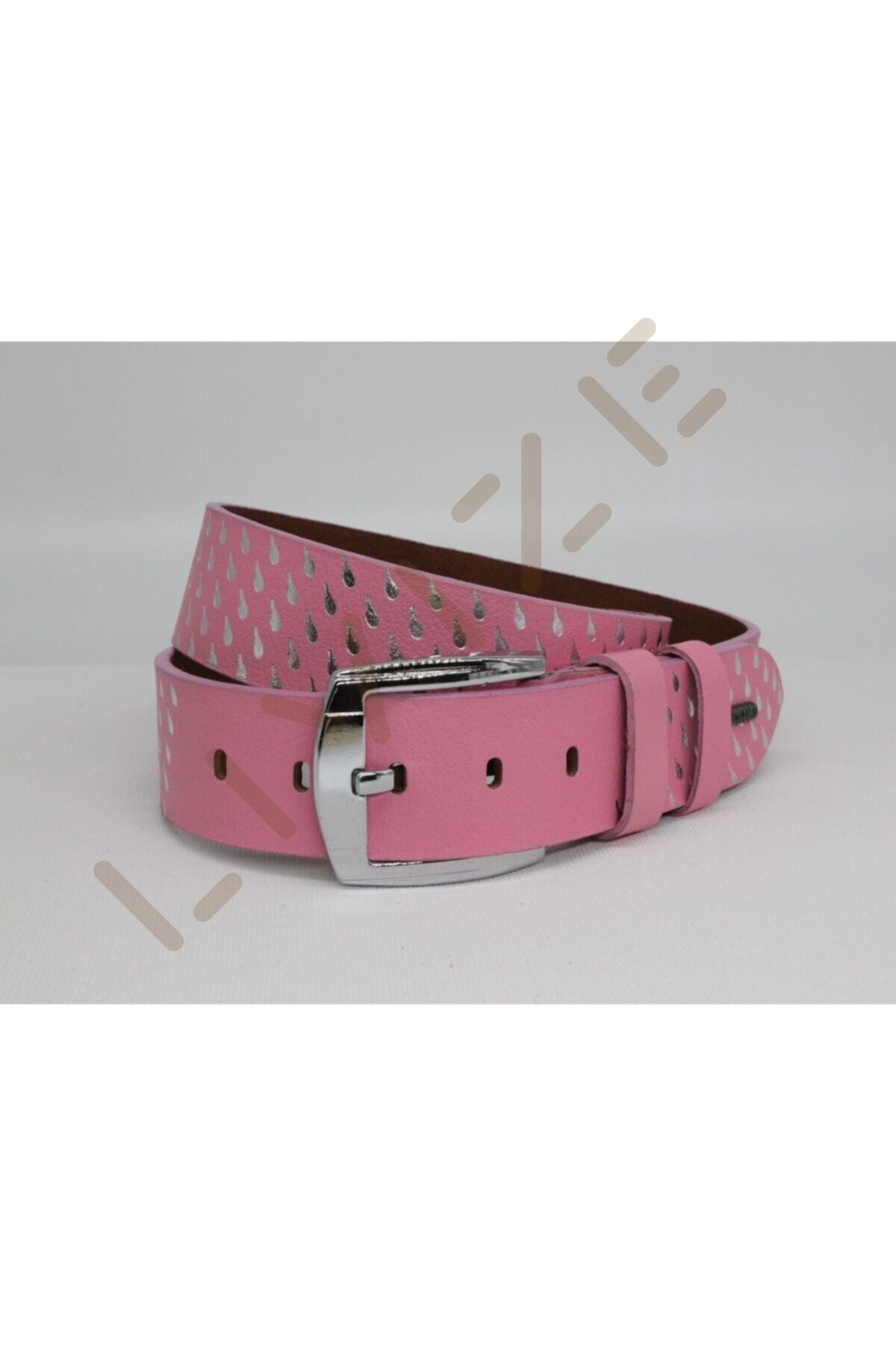 Hakiki Deri Özel Erkek Kot Kemeri Pembe