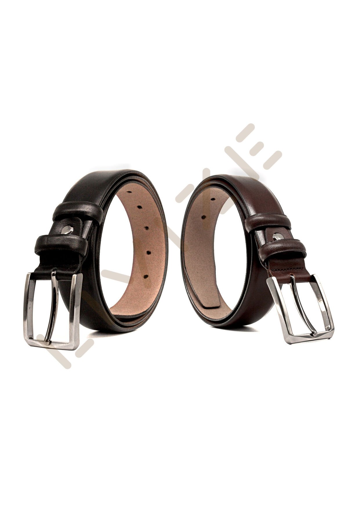 2'li Klasik Erkek Kemeri Kavisli %100 Sığır Derisi 3,5 Cm