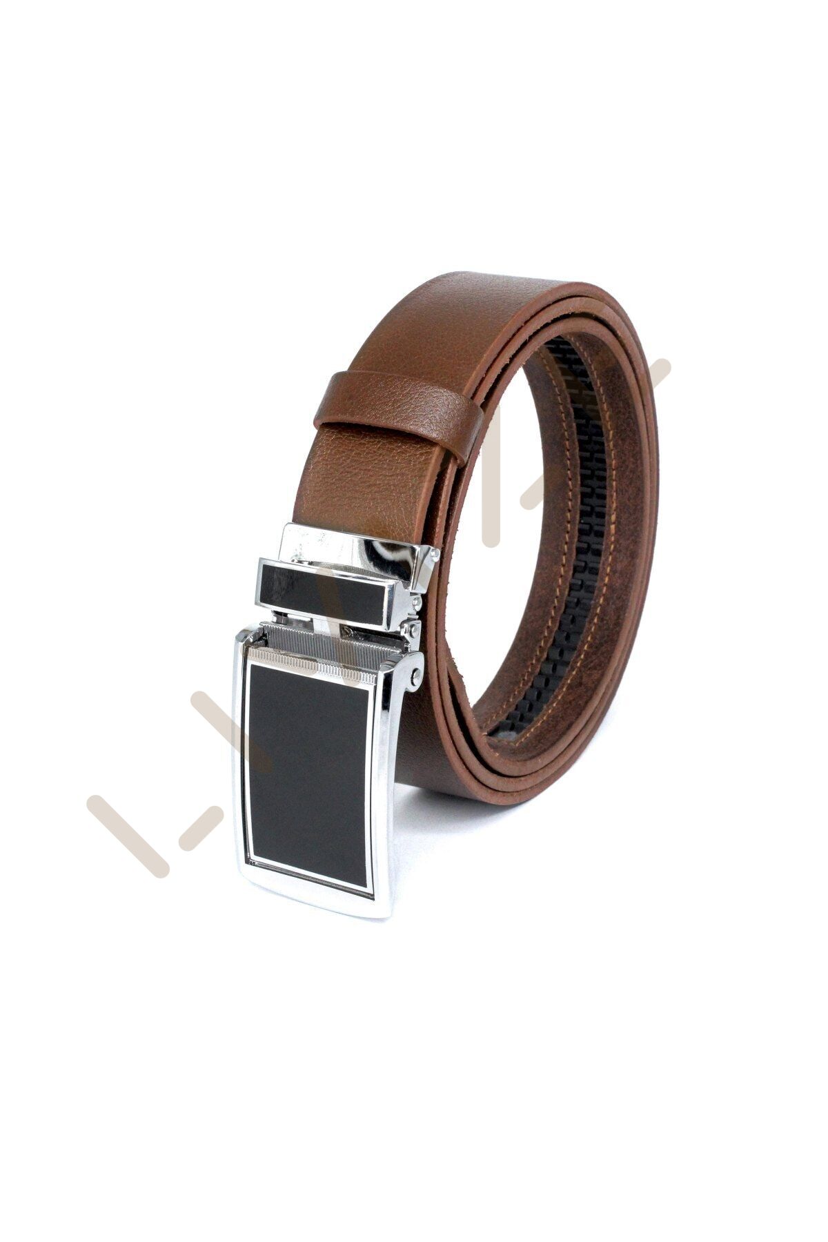 Yerli Otomatik Tokalı Deliksiz Manda Derisi Klasik Erkek Kemeri 3,5cm