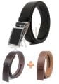 3'lü Hakiki Deri Otomatik  Tokalı 3,5cm Erkek Kemeri