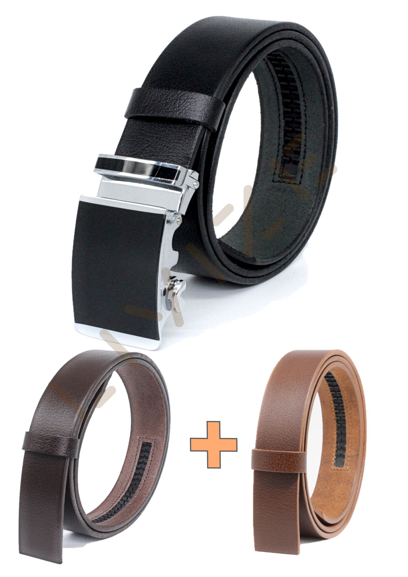 3'lü Hakiki Deri Otomatik HB Tokalı 3,5cm Erkek Kemeri